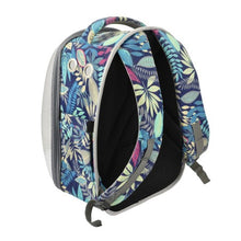 Cargar imagen en el visor de la galería, MOCHILA SPACE CON FLORES AZUL 33x26x43cm
