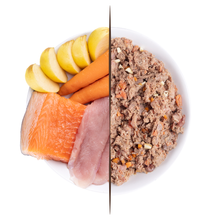 Cargar imagen en el visor de la galería, Puro menú comida cocinada pavo y salmon 800 g
